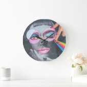 モダン顔 ラージ壁時計 (ホーム)