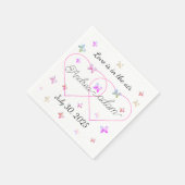 モダン飛んでいるハート スタンダードカクテルナプキン (角)