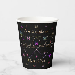 モダン飛んでいるハート 紙コップ