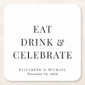 モダン食べドック スクエアペーパーコースター (正面)