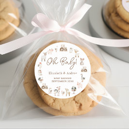 モダン飼育動物の赤男女兼用ちゃんシャワー ラウンドシール