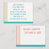 モダン養子縁組パーティー 本のリクエスト カード (正面/裏面)