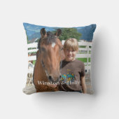 モダン馬好きパーソナライズされた2シンプル写真 クッション (正面)