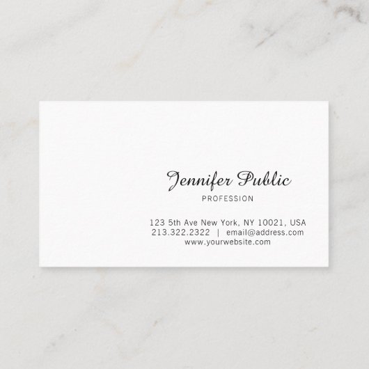 モダン高度な手書きスクリプお洒落ト 名刺 (裏面)