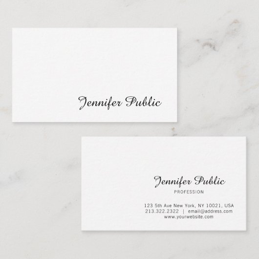 モダン高度な手書きスクリプお洒落ト 名刺 (正面/裏面)