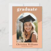 モダン高校卒業写真卒業パーティー 招待状 (正面)