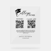 モダン高校卒業大学基金QRコード アクリルサイン (正面)