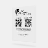 モダン高校卒業大学基金QRコード アクリルサイン (傾斜)