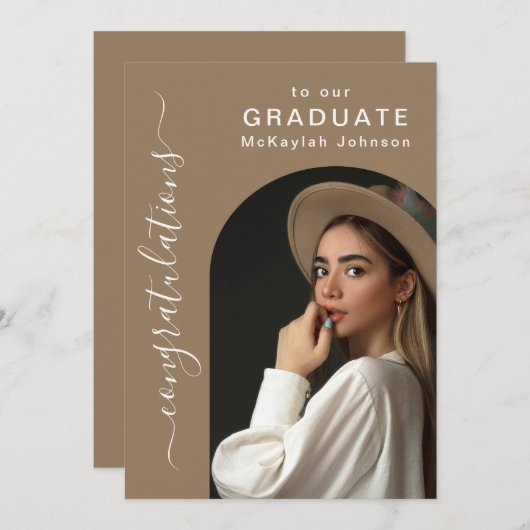 モダン高校卒業 案内状 (正面/裏面)