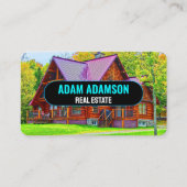 モダン高級実在不動産(QRコード)ハウス不動産仲介業者 名刺 (正面)