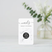 モダン高級白大理石爪、 ネイル 名刺 (スタンド正面)