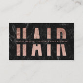 モダン髪を切り取ったバラ金ゴールド黒大理石 名刺 (裏面)