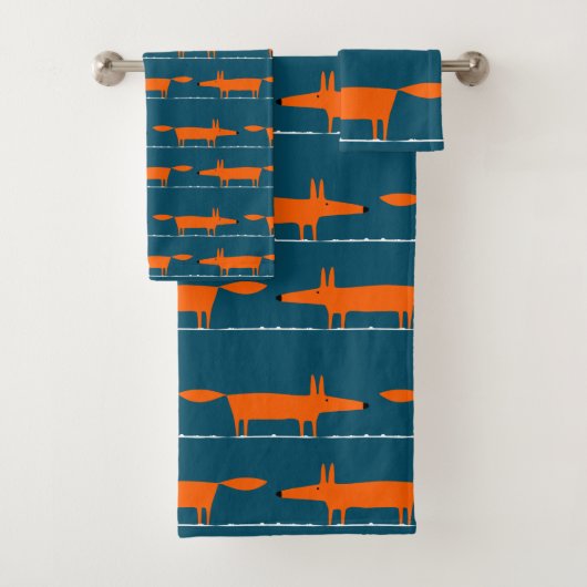 モダン魅力的キツネキッズルームデコール バスタオルセット (インサイチュ)