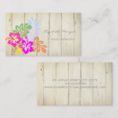 モダン魅力的Hawaii Hibiskus，木の質感 名刺 (正面/裏面)