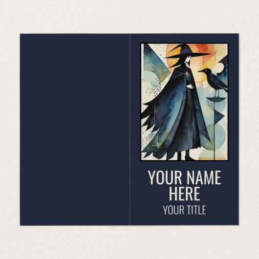 モダン魔女 – 抽象芸術アートワーク3 – ファンおもしろい 名刺 (外部フラット)