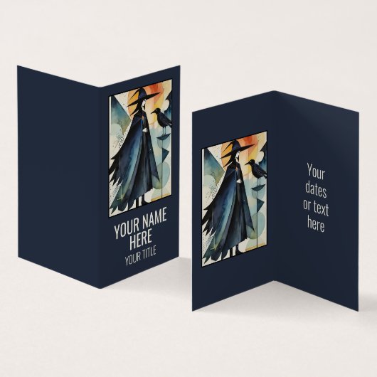 モダン魔女 – 抽象芸術アートワーク3 – ファンおもしろい 名刺 (内部&外部)