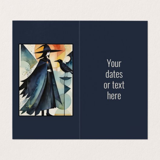 モダン魔女 – 抽象芸術アートワーク3 – ファンおもしろい 名刺 (内部フラット)