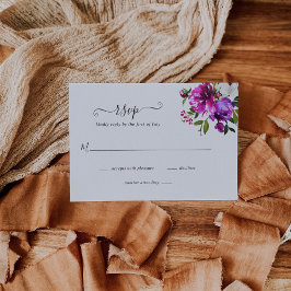 モダン鮮やかはっきりした結婚フローラ 出欠カード