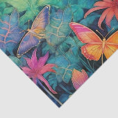 モダン鮮やかろうけつ染め水色フローラ 薄葉紙 (詳細)