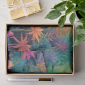 モダン鮮やかろうけつ染め水色フローラ 薄葉紙 (ギフト)