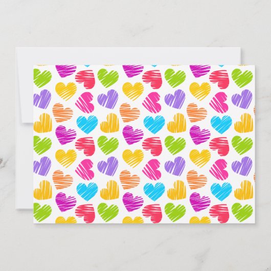 モダン鮮やかガーリーハートバレンタインデーパーティー 招待状 (裏面)