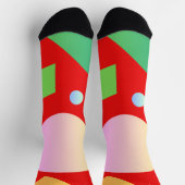 モダン鮮やかクール可愛い幾何学模様 ソックス (上部)