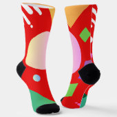 モダン鮮やかクール可愛い幾何学模様 ソックス (傾斜あり)
