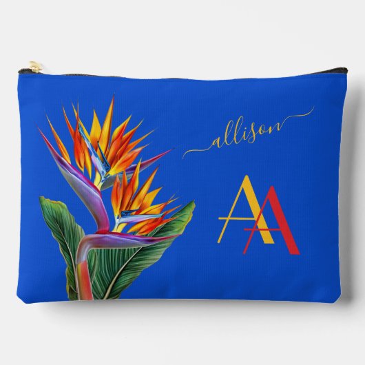 モダン鮮やかフローラカスタム名 アクセサリーポーチ (正面)
