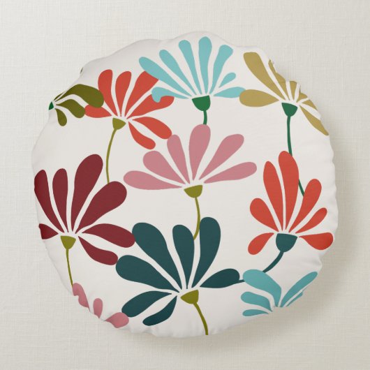 モダン鮮やかフローラ ラウンドクッション (裏面)