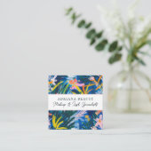 モダン鮮やか抽象芸術フローラ美しい スクエア名刺 (スタンド正面)