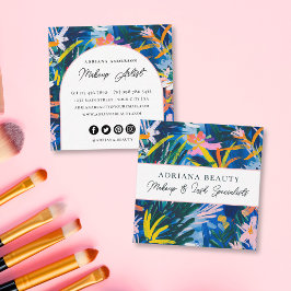 モダン鮮やか抽象芸術フローラ美しい スクエア名刺