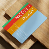 モダン鮮やか結婚式招待状ストライプ 招待状