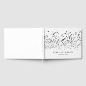 モダン鳥の羽結婚毛 ゲストブック (全面)