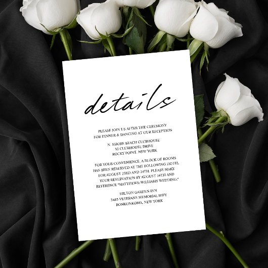 モダン鳥の羽結婚詳細 エンクロージャーカード