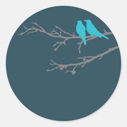 モダン鳥 ラウンドシール (正面)