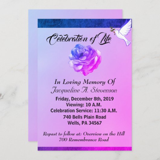 モダン鳩キリスト教慰霊祭招待状 (正面/裏面)