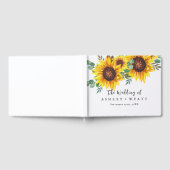 モダン黄ひまわり結婚の ゲストブック (全面)