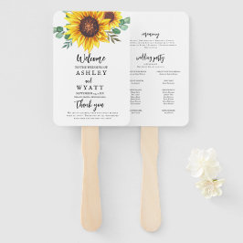 モダン黄ひまわり結婚の ハンドファン