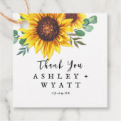 モダン黄ひまわり結婚の フェイバータグ (正面)