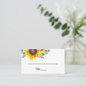 モダン黄ひまわり結婚の プレイスカード (スタンド正面)