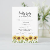 モダン黄ひまわり結婚の 出欠カード (スタンド正面)