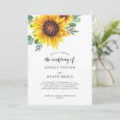 モダン黄ひまわり結婚の 招待状 (スタンド正面)
