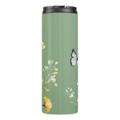 モダン黄エレガント緑水色フローラ タンブラー (裏面)