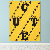 モダン黄エレガント黒デザインかわいいベビー キャンバスプリント (インサイチュ (ウッドフロア))