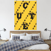 モダン黄エレガント黒デザインかわいいベビー キャンバスプリント (インサイチュ (寝室))