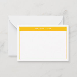 モダン黄シンプル縁ど名予算 ノートカード
