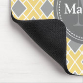 モダン黄スタイリッシュ灰色ダイヤモンドパターン マウスパッド (コーナー)