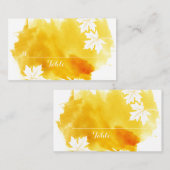 モダン黄水結婚座席表 プレイスカード (正面/裏面)