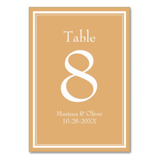 モダン黄色の表の最小数 テーブルナンバー (正面)