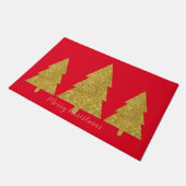 モダン黄金きらめく樹 ドアマット (アングル)